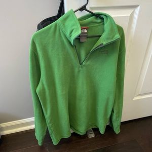 The north face green 1/4 zip fleece